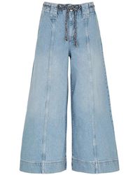 Free People - Sheer Luck Wide-Leg Jeans - Lyst