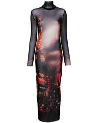 Jean Paul Gaultier - Long Sleeve Turtleneck Mesh Dress - Lyst