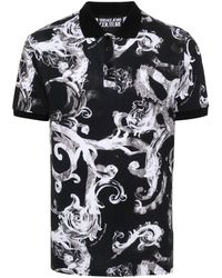 Versace - Watercolour Barocco Polo Shirt - Men's - Cotton/polyester/polyamide/elastane - Lyst