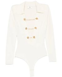 Elisabetta Franchi - Toggle-Chain Ribbed-Knit Bodysuit - Lyst