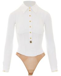 Elisabetta Franchi - Button-Up Long-Sleeve Body - Lyst
