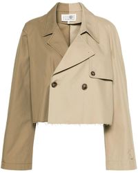 MM6 by Maison Margiela - Cropped Trench Jacket - Lyst