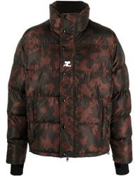 Courreges - Camouflage-Print High-Neck Padded Jacket - Lyst
