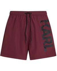 Karl Lagerfeld - Short De Bain À Logo Imprimé - Lyst