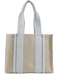 Chloé - Woody Logo-Embroidered Tote Bag - Lyst