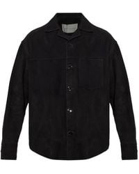 Ami Paris - Leather Long-Sleeve Overshirt - Lyst
