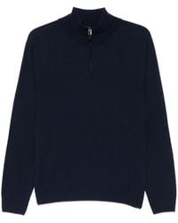 Canali - Quarter-Zip Knitted Sweater - Lyst