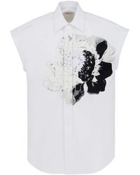 Alexander McQueen - Dutch Flower Sleeveless Cotton Shirt - Lyst