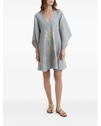 Greek Archaic Kori - Embroidered V-Neck Dress - Lyst