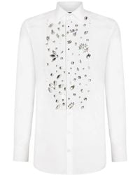 Dolce & Gabbana - Rhinestone-Embellished Cotton Shirt - Lyst