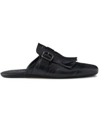 Prada - Shuffle Fringed Leather Mules - Lyst