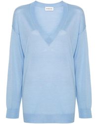 P.A.R.O.S.H. - Trui Met V-Hals Van Wol-Zijdeblend - Lyst
