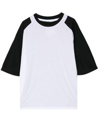 Fumito Ganryu - T-shirt en coton à design bicolore - Lyst