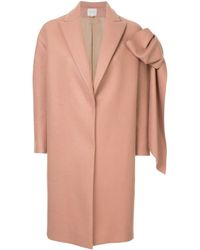 Delpozo Straight Coat With Bow - Pink