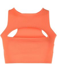 DSquared² - Cut-out Knitted Cropped Top - Lyst
