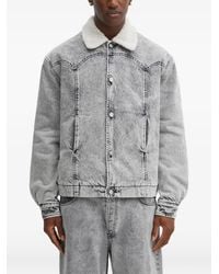 Aries - Sherpa-Collar Denim Jacket - Lyst