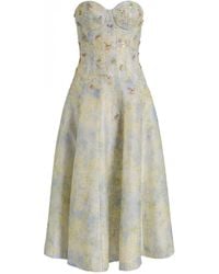 Alberta Ferretti - Floral Midi Dress - Lyst