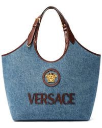 Versace - Logo-Appliqué Tote Bag - Lyst