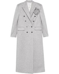 GIUSEPPE DI MORABITO - Rose-Embellished Double-Breasted Coat - Lyst