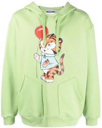 Moschino - Graphic Print Drawstring Hoodie - Lyst