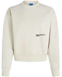 Karl Lagerfeld - Felpa Con Stampa Logo - Lyst