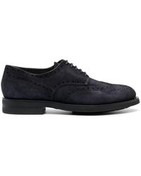 Santoni - Emil Lace-Up Suede Derby Shoes - Lyst