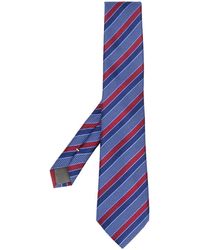 Canali Corbata con motivo de rayas diagonales - Azul