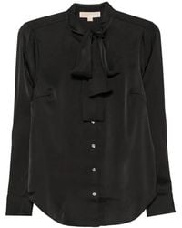 Michael Kors - Pussy-Bow Button-Up Shirt - Lyst