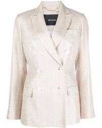 Kiton - Double-Breasted Silk Blazer - Lyst