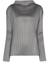 Pleats Please Issey Miyake - Cowl-Neck Top - Lyst