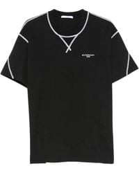Givenchy - Contrast-Topstitched Logo-Print T-Shirt - Lyst