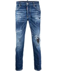 DSquared² - Slim-Fit-Jeans im Distressed-Look - Lyst