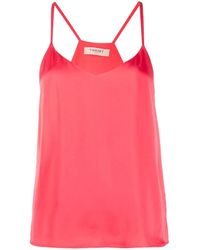 Twinset - Rear Logo-Plaque Satin Top - Lyst