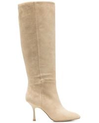 Stuart Weitzman - Botas De Ante Con Puntera En Punta - Lyst