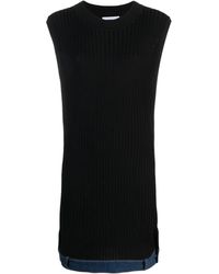 Moschino - Logo-Patch Ribbed-Knit Dress - Lyst