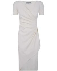 La Petite Robe Di Chiara Boni - Ruched Wrap-Design Midi Dress - Lyst