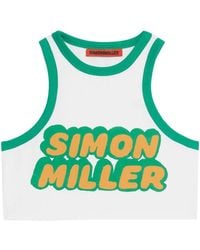 Simon Miller - Logo-Print Cropped Tank Top - Lyst