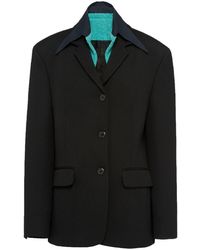 Prada - レイヤードカラー ウールジャケット - Lyst