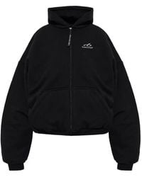 Balenciaga - Logo-Print Zip-Up Hoodie - Lyst