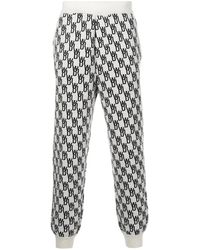 we11done - Pantalon De Jogging En Maille Intarsia À Motif Monogrammé - Lyst