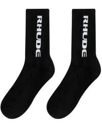 Rhude - Logo-Intarsia Ribbed-Knit Socks - Lyst
