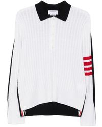 Thom Browne - 4-Bar Cable-Knit Polo Shirt - Lyst