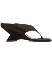 The Attico - Cheope Suede Wedge Sandals - Lyst