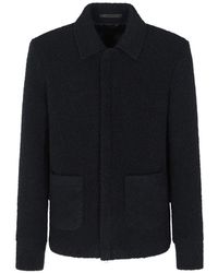 Giorgio Armani - Abrigo Texturizado Con Botones - Lyst