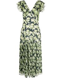 RIXO London - Robe mi-longue Cinzia à fleurs - Lyst