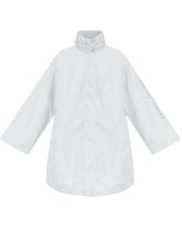 Emporio Armani - Logo-Print High-Neck Coat - Lyst