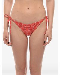 KARL LAGERFELD - Logo-Print Side-Tie Bikini Bottom - Lyst