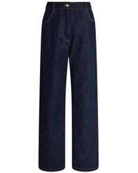 Patou - Boyfriend Contrast-Stitch Wide-Leg Jeans - Lyst