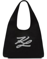 KARL LAGERFELD - Medium K/Autograph Logo-Detail Shoulder Bag - Lyst
