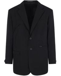 Yohji Yamamoto - Wool Zip-Detail Notch-Lapel Jacket - Lyst
